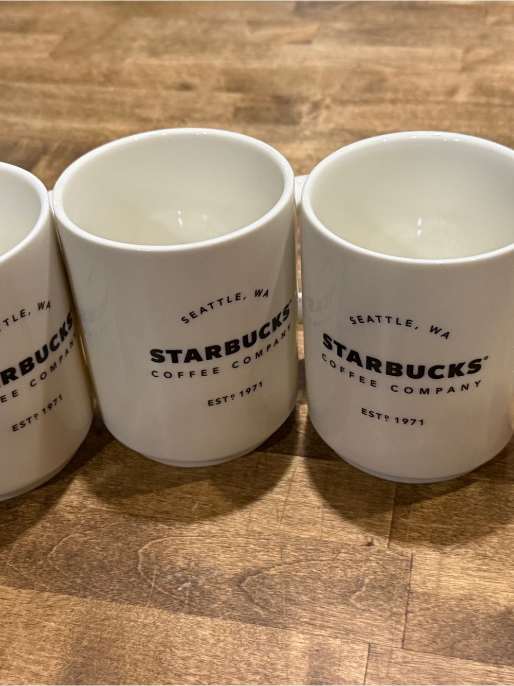 Starbucks 2018 Ceramic Mugs with Black Logo - Set of 3